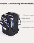 Sac à dos de voyage extensible Falco 40L approuvé par les compagnies aériennes