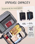 20 Inch Bonchemin Quilted Business & Travel Suitcase - BAGSMART
