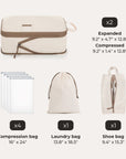 8PCS Compression Packing Cubes Size