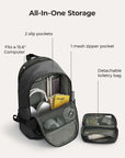 Ensemble de sac à dos de voyage Soar 25L à clapet ouvert à 180°