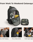 Ensemble de sac à dos de voyage Soar 25L à clapet ouvert à 180°