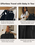 best diaper backpack trave baby in tow black