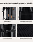 Sac à dos de voyage extensible Falco 40L approuvé par les compagnies aériennes