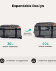 Sac à dos de voyage extensible Falco 40L approuvé par les compagnies aériennes