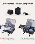 Sac à dos de voyage extensible Falco 40L approuvé par les compagnies aériennes