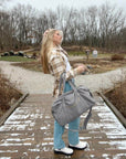 Sac de voyage de week-end, grand sac à main avec sac à chaussures