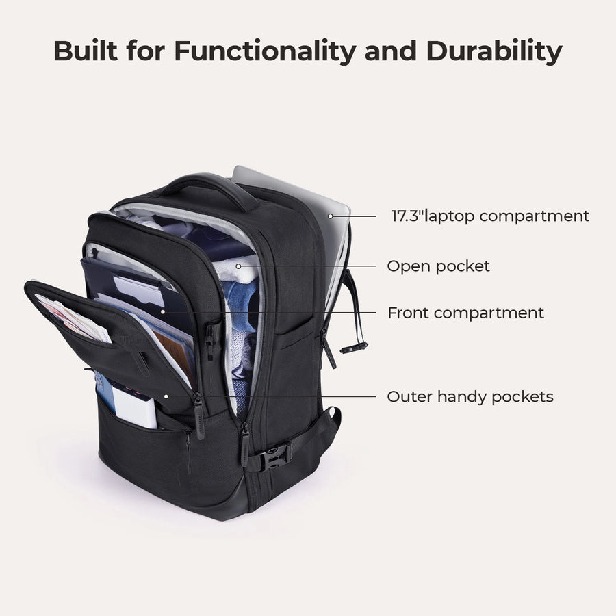 Sac à dos de voyage extensible Falco 40L approuvé par les compagnies aériennes 
