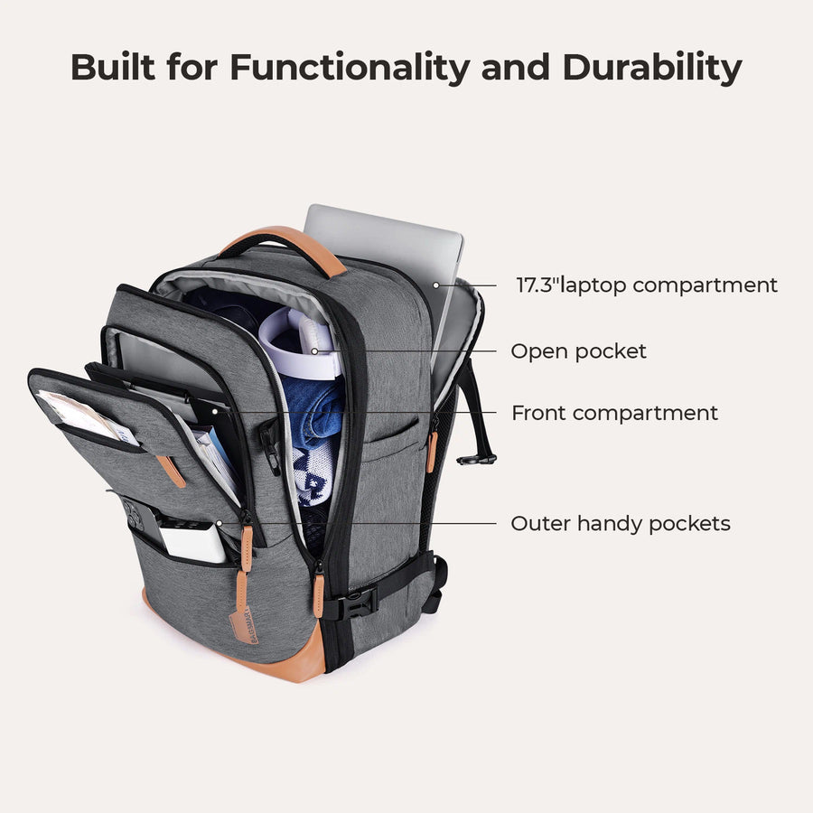 Sac à dos de voyage extensible Falco 40L approuvé par les compagnies aériennes 