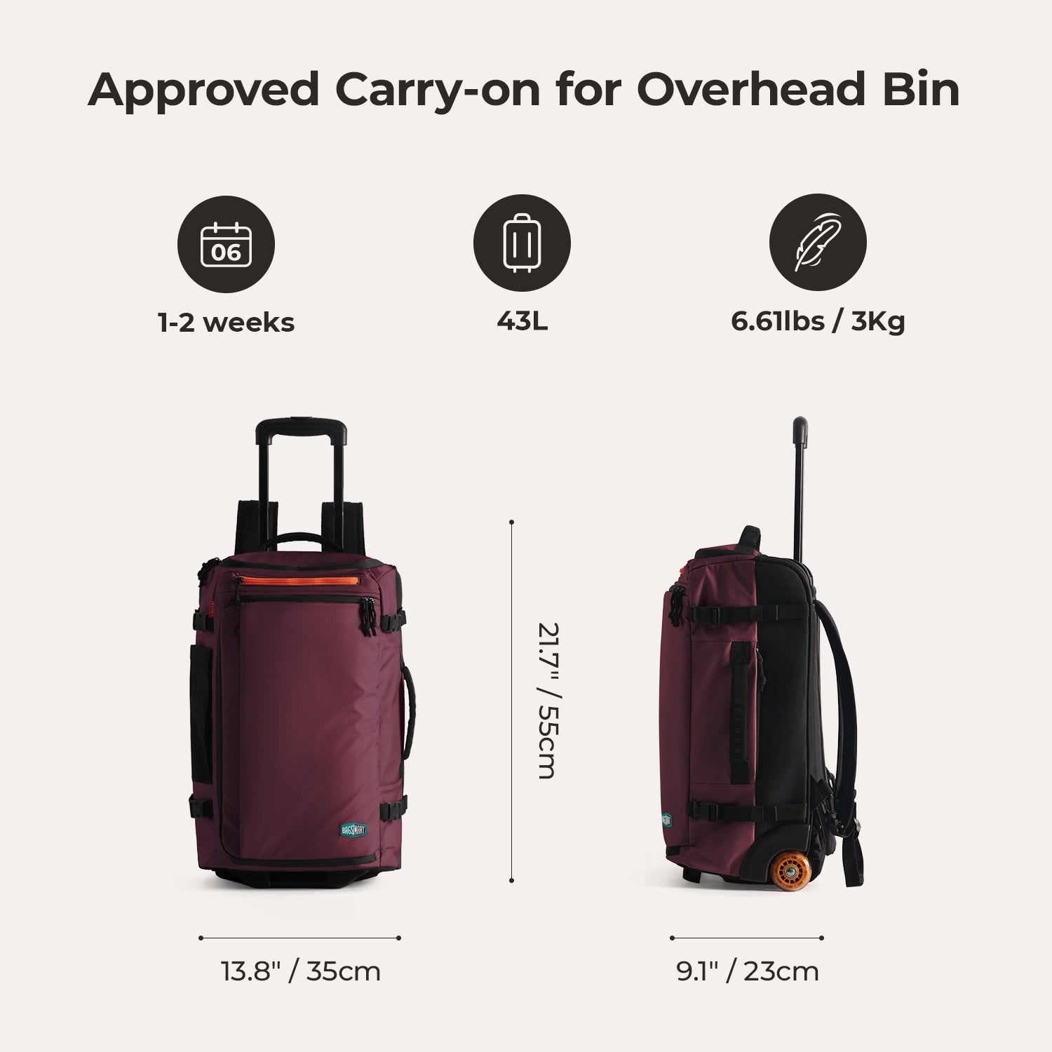 Sac à dos à roulettes Blast 43L 