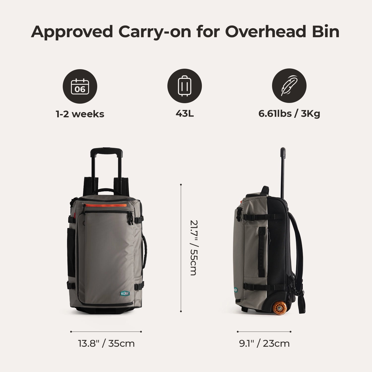 Sac à dos à roulettes Blast 43L 