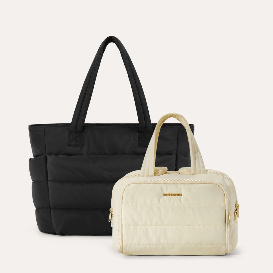 Crush Toiletry Bag & Bubble Puffy Tote Travel Set
