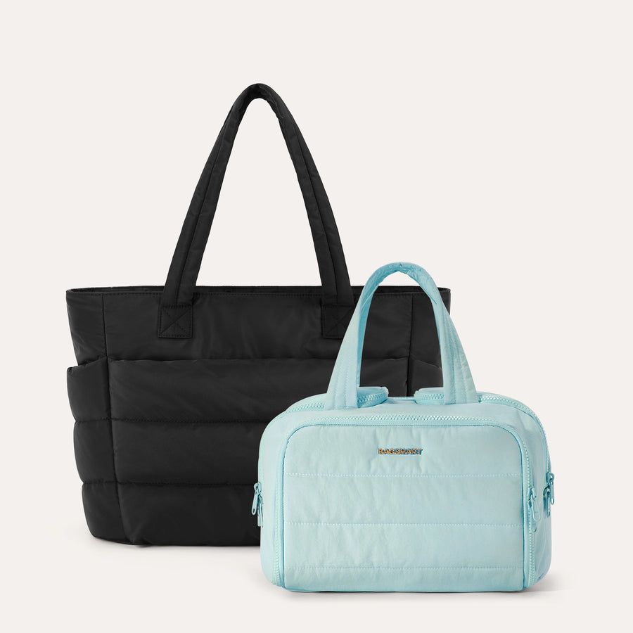 Crush Toiletry Bag & Bubble Puffy Tote Travel Set