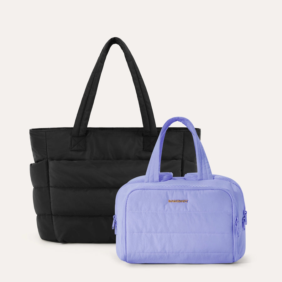 Crush Toiletry Bag & Bubble Puffy Tote Travel Set