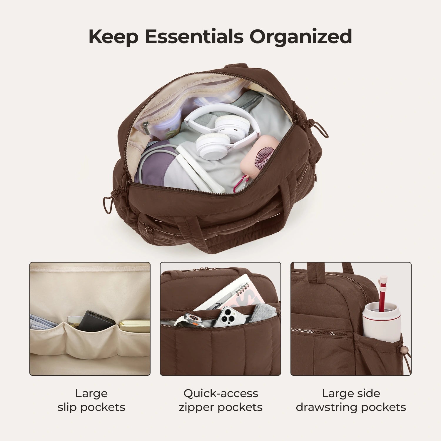 Sac de sport et de voyage Puffy résistant à l'eau