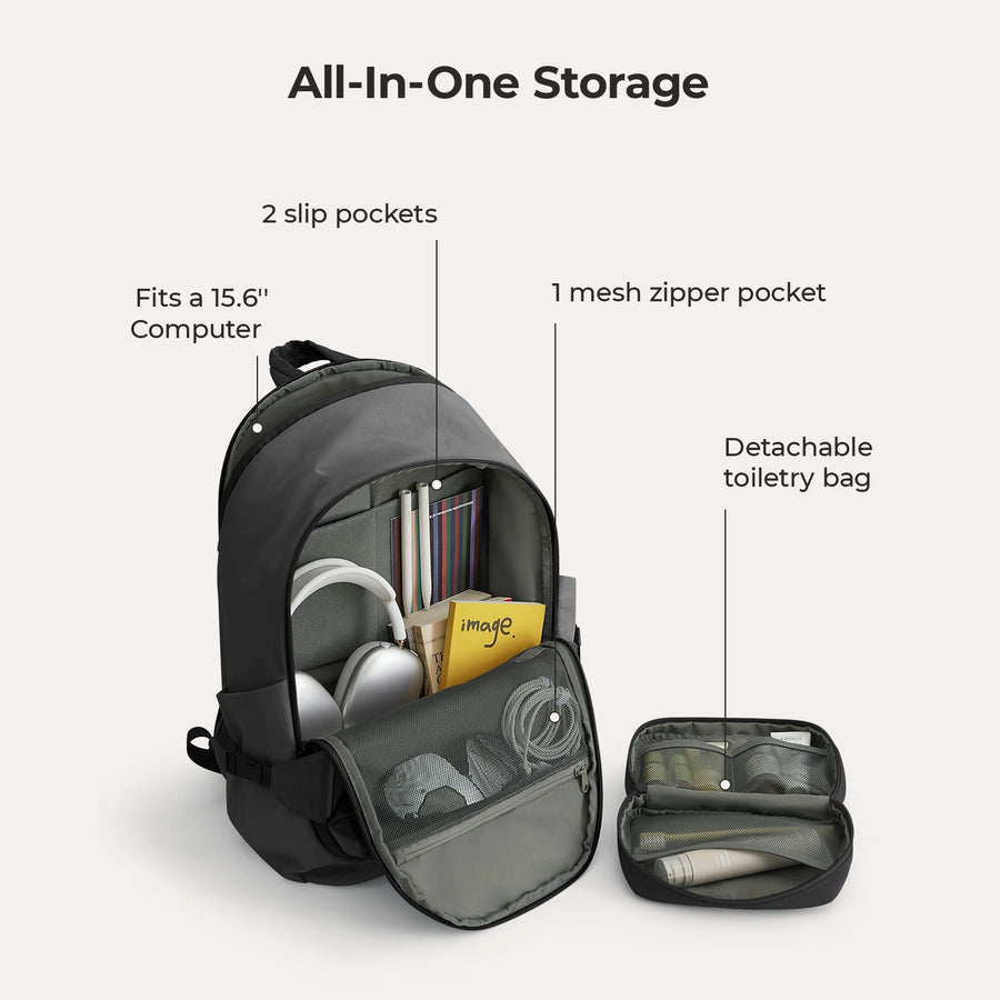 Ensemble de sac à dos de voyage Soar 25L à clapet ouvert à 180°