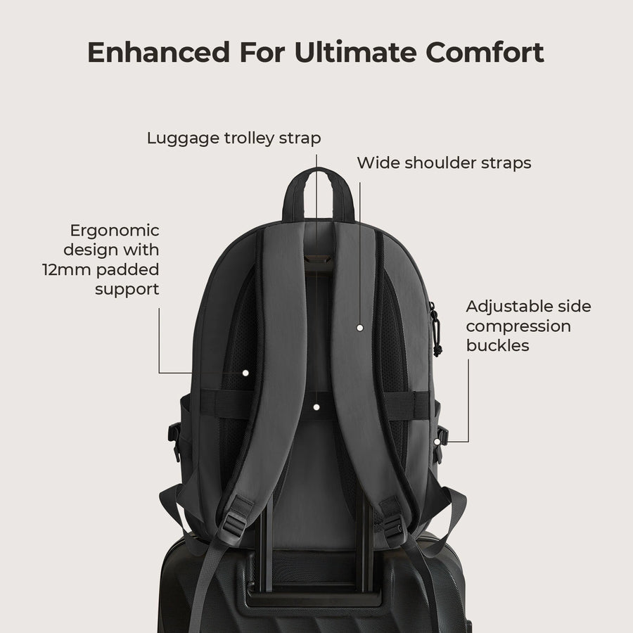 Ensemble de sac à dos de voyage Soar 25L à clapet ouvert à 180°