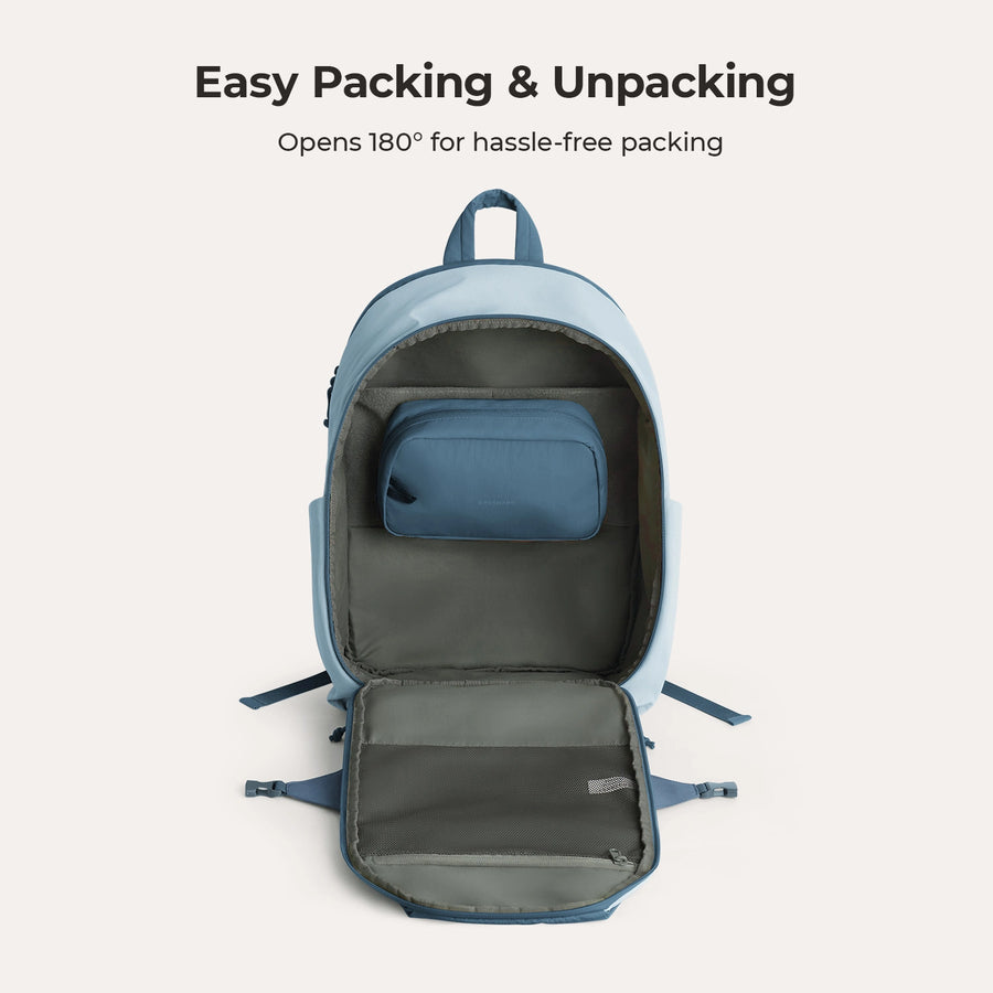 Ensemble de sac à dos de voyage Soar 25L à clapet ouvert à 180°