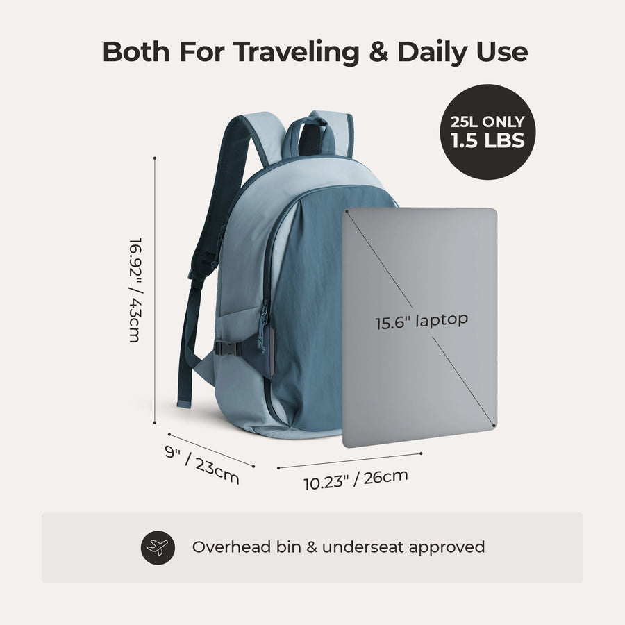 Ensemble de sac à dos de voyage Soar 25L à clapet ouvert à 180°
