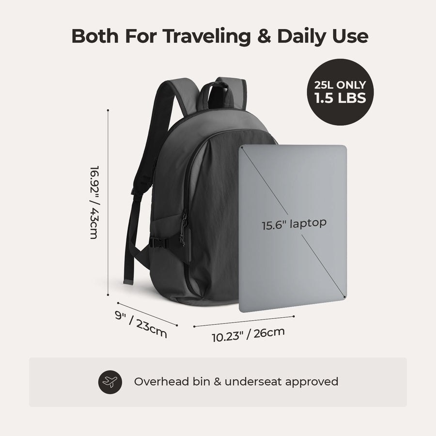 Ensemble de sac à dos de voyage Soar 25L à clapet ouvert à 180°