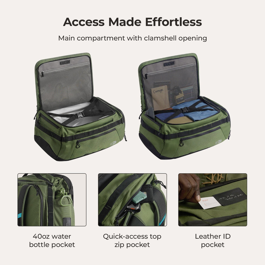 Paz 43L Carry On Travel Duffle Backpack