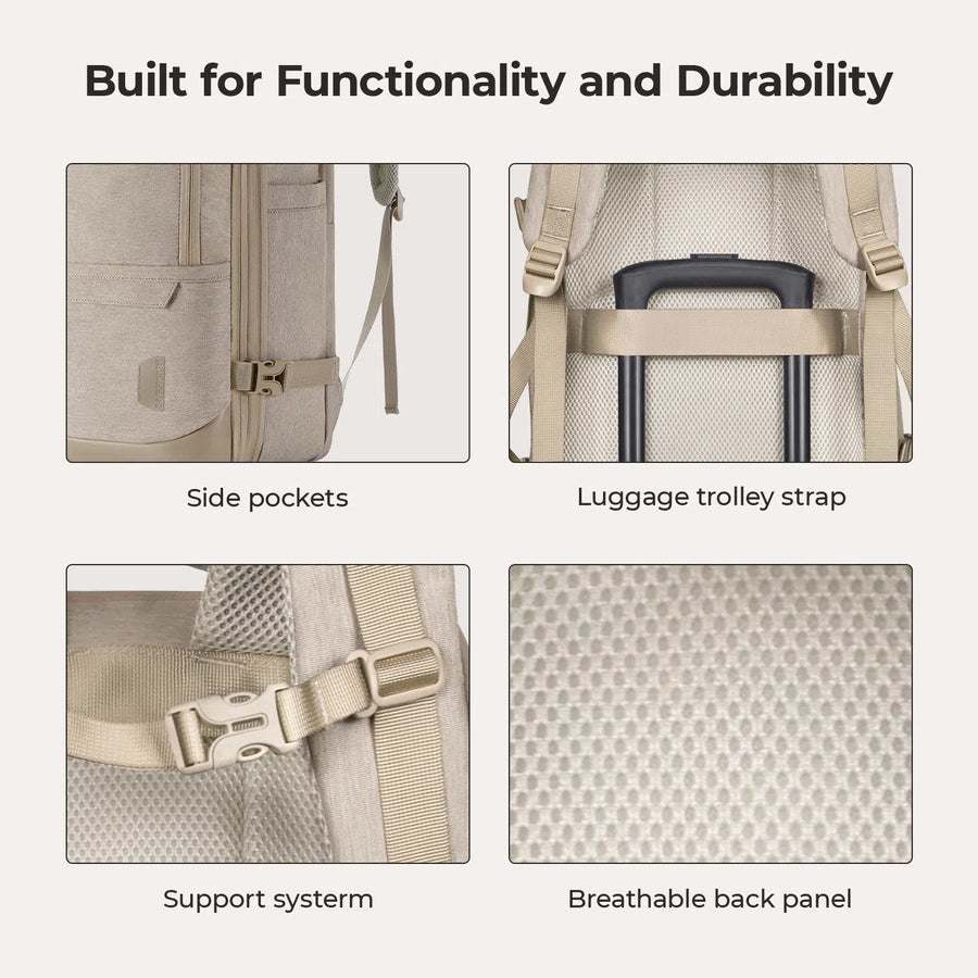 Sac à dos de voyage extensible Falco 40L approuvé par les compagnies aériennes 
