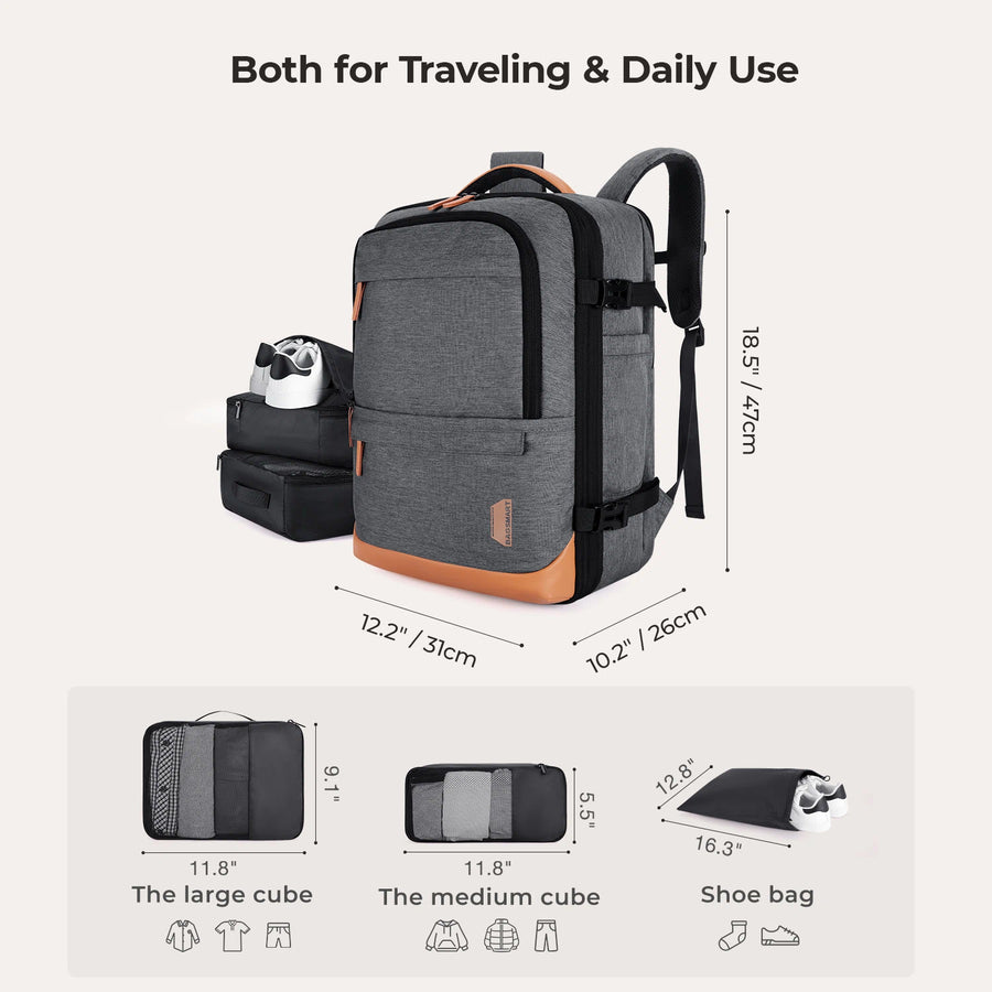 Sac à dos de voyage extensible Falco 40L approuvé par les compagnies aériennes 