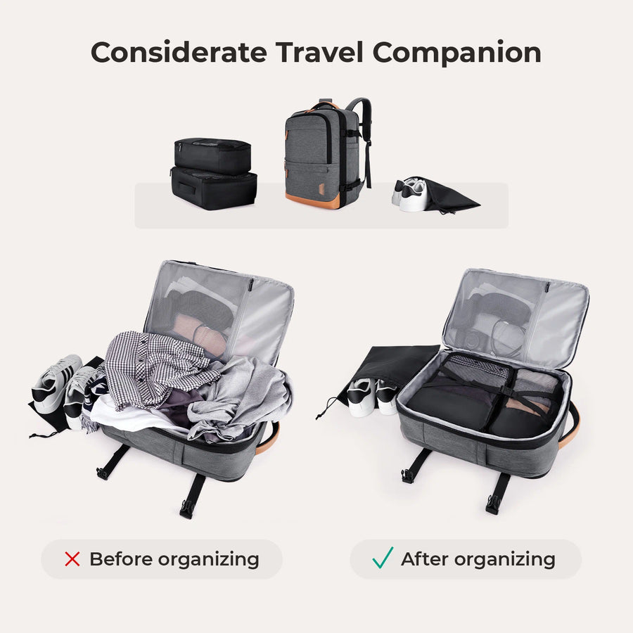Sac à dos de voyage extensible Falco 40L approuvé par les compagnies aériennes 