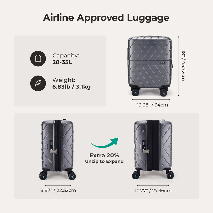 Valise cabine rigide légère Daren 16-20 pouces 