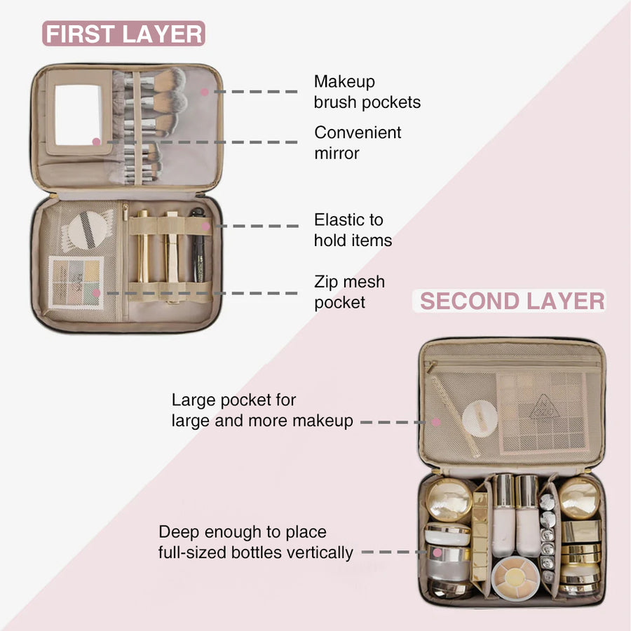 2-layer makeup bag